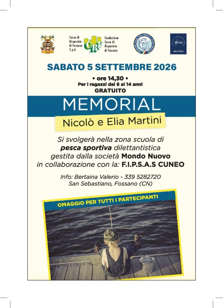 MEMORIAL FRATELLI MARTINI  –  SABATO 05 SETTEMBRE 2026
